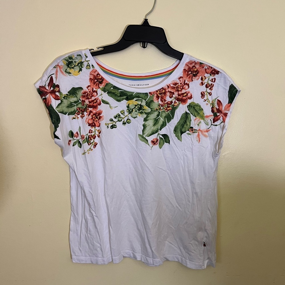 Tommy Hilfiger White Relaxed Short Sleeve Tee